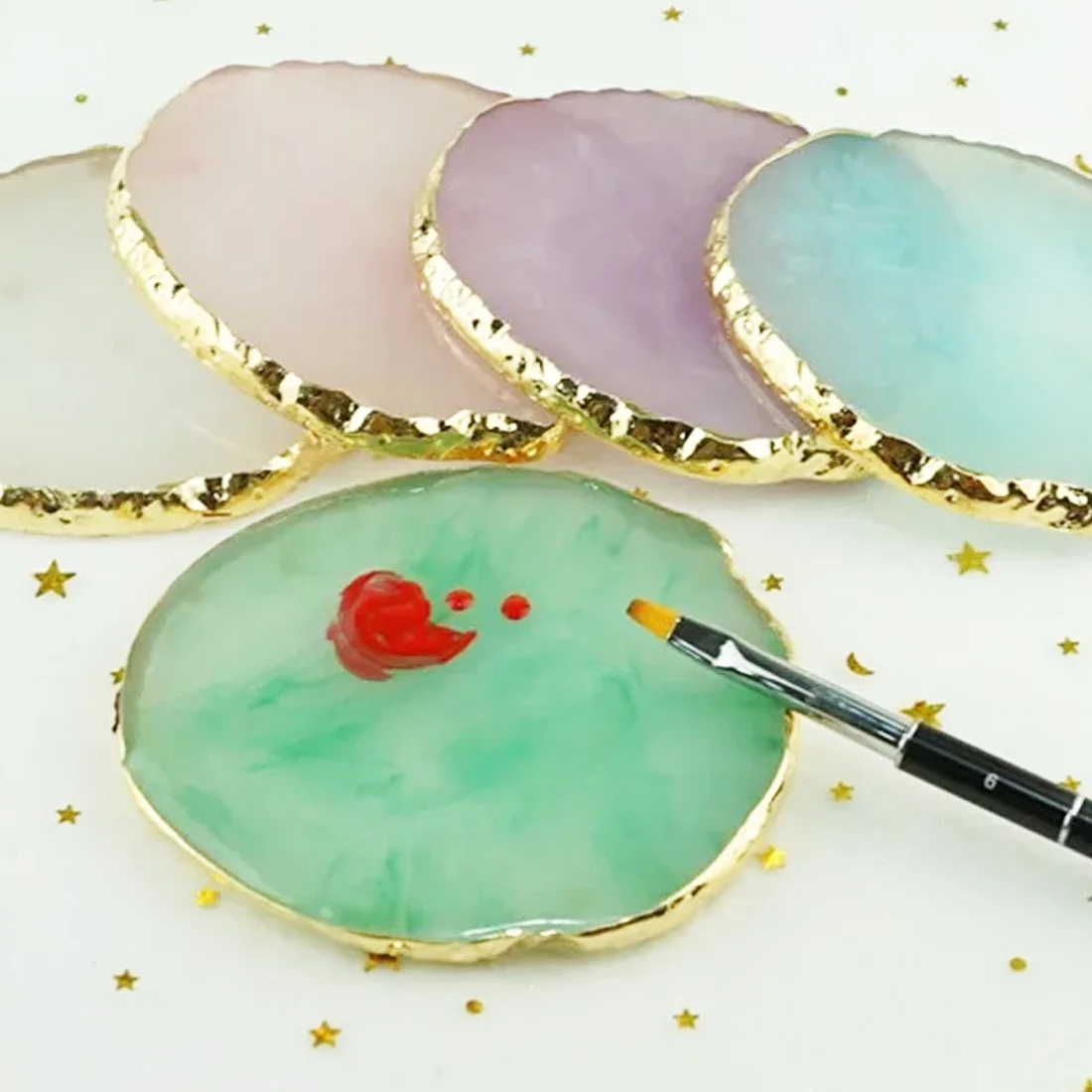 Смола камень для маникюра и педикюра дисплей ногтей DIY Макияж Палитра лаков для ногтей Краска рисунок цветное блюдо инструменты для палитры