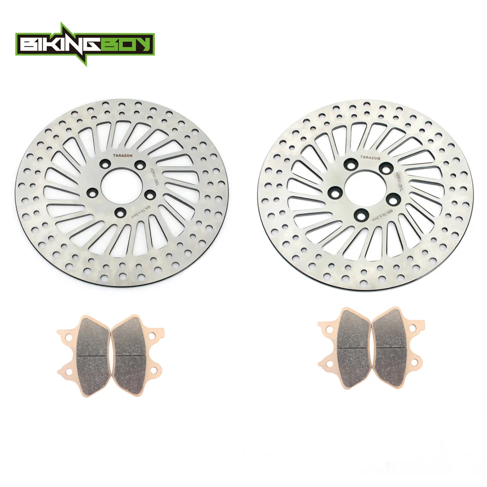 Передние тормозные диски роторы+ колодки для HARLEY Sportster 883 1200 XL R S 00-03 Touring 1450 FLHTCUI FLHX Electra Street Glide 00-07