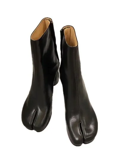 black leather Luchfive/светоотражающие женские ботинки из лакированной кожи с блестящим лазерным носком; модные водонепроницаемые ботильоны на высоком толстом каблуке - Цвет: black leather