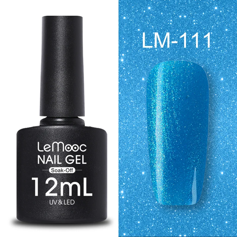 LM-111 LEMOOC, 12 мл, Цветной Гель-лак для ногтей, блестки, блестки, полуперманентный замачиваемый лак, УФ-гель, сделай сам, Гель-лак для ногтей - Цвет: LM-111