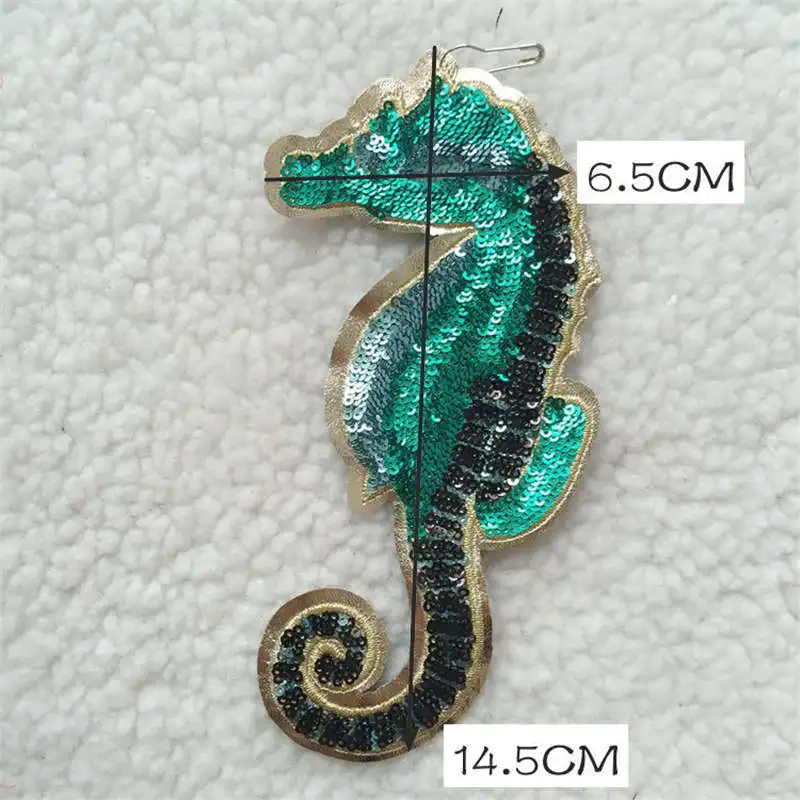 Морская лошадка патч с животным рисунком искусственная вышивка одежды джинсов