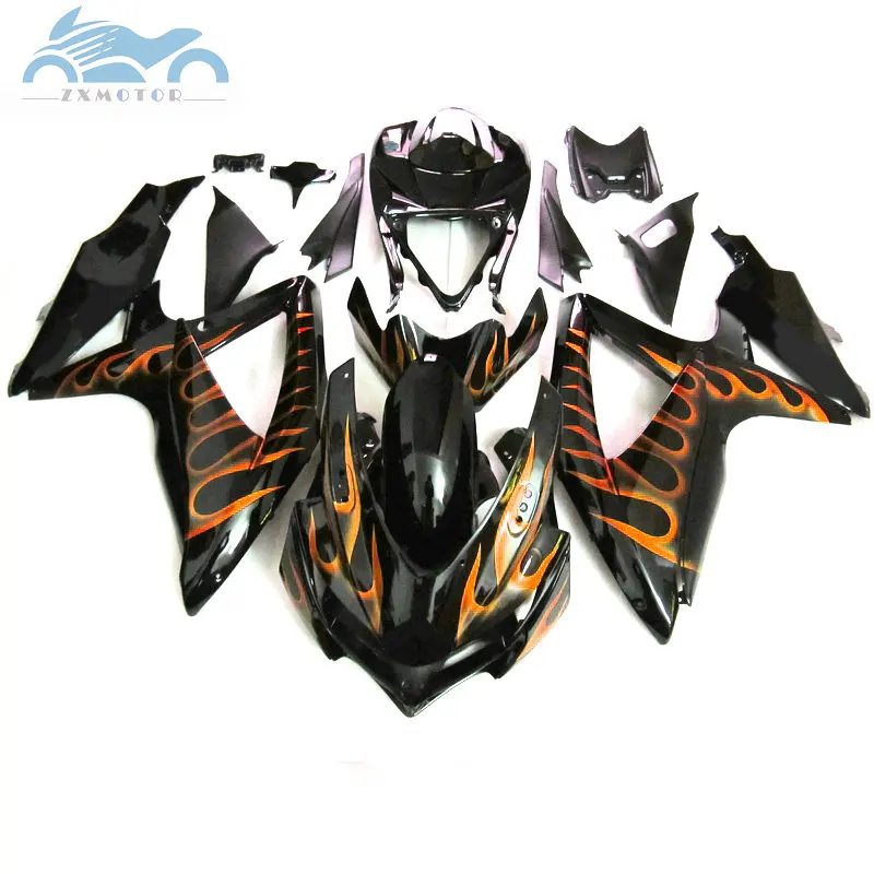 

OEM quality 100% Fit fairings kit for SUZUKI GSXR600 750 2008-2010 K8 GSXR 600 K8 K9 08 09 10 body fairing orange flames