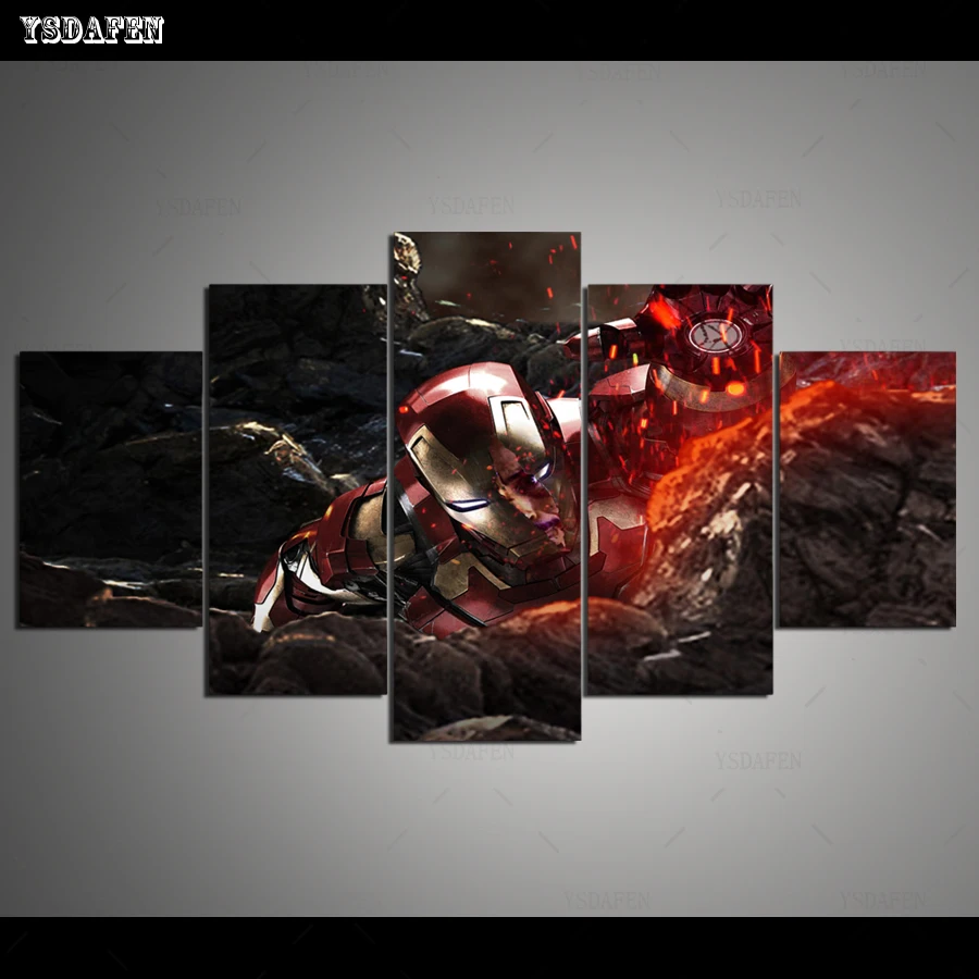 Прямая поставка HD 5 Панель Холст Искусство мВ ironman 14011 картина домашний Декор
