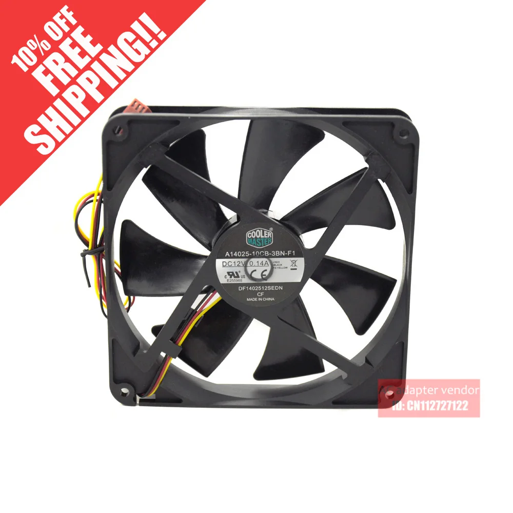Новый Cooler Master A14025 10CB 3BN F1 тишина 14 см 3Pin 14025 охлаждающий вентилятор|cooling fan|cooler masterfan
