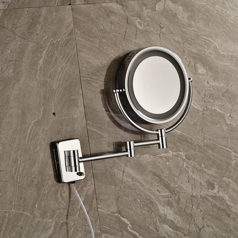 Роскошное хромированное Латунное косметическое зеркало для ванной комнаты лупа