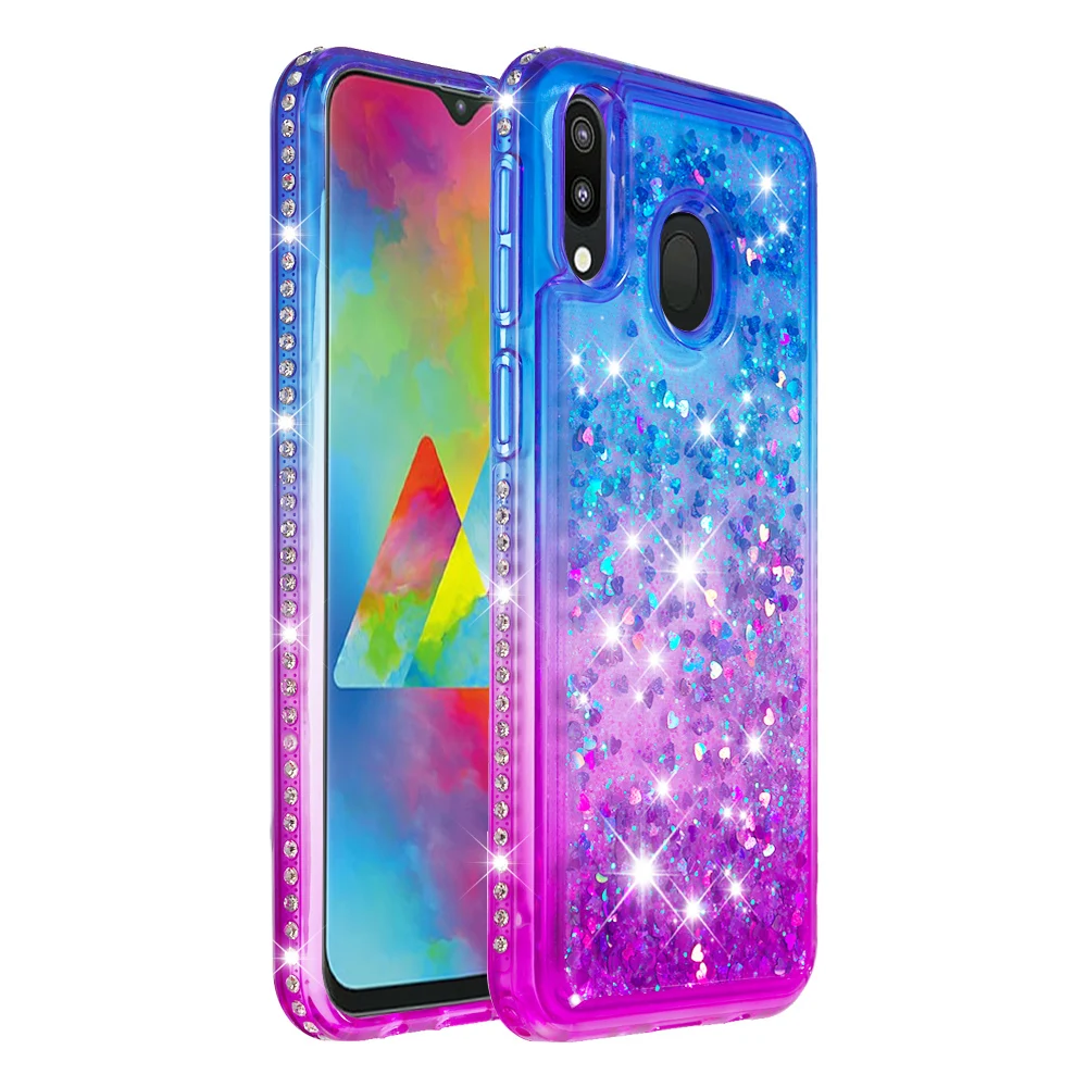 Для samsung Galaxy M20 Алмазный кейс с переливающимся градиентом Coque для м 20 Роскошные