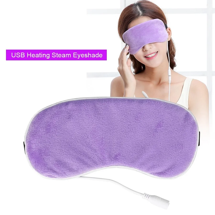 Purple Паровой наглазник с usb-нагревом, Лавандовая маска для глаз, против темных кругов, массажер для глаз, облегчение усталости и сна, маска для путешествий - Цвет: Purple
