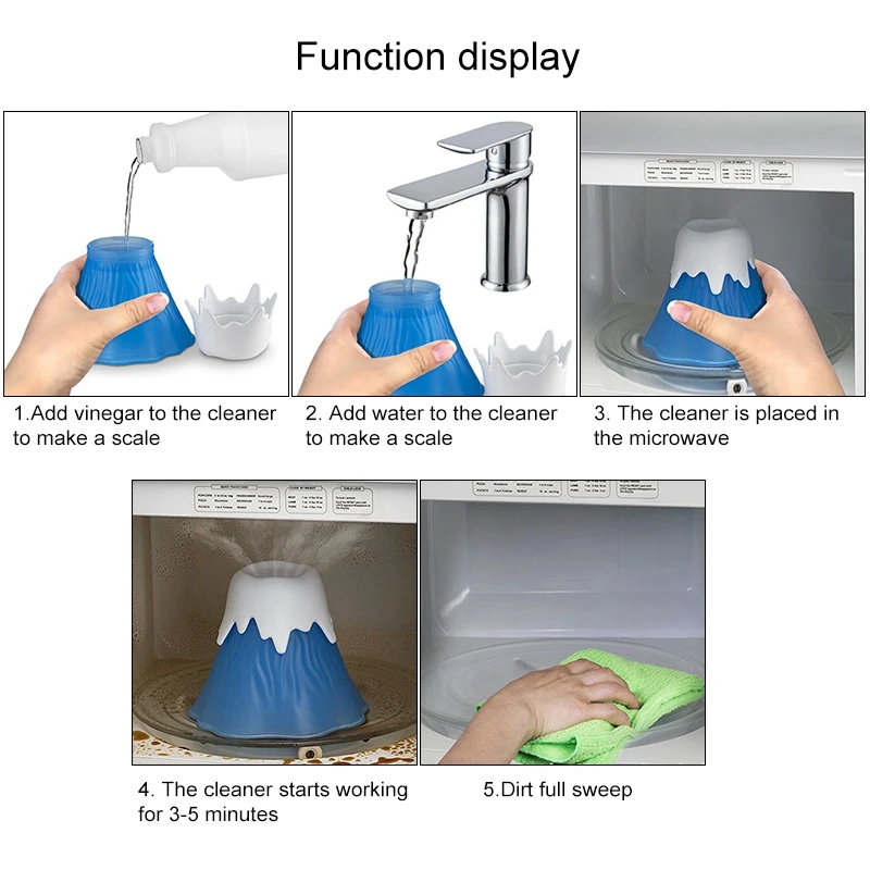 Kitchen Microwave Oven Cleaning Volcano Erupting Cleaner Cooking Tools Gadgets Clean In Few Minutes Dirt | Бытовая техника