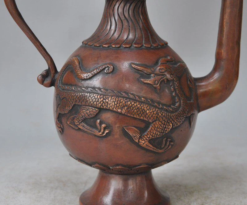 SCY 11 &quotКитайская Классическая Бронзовая статуя животного дракона удачи чайный