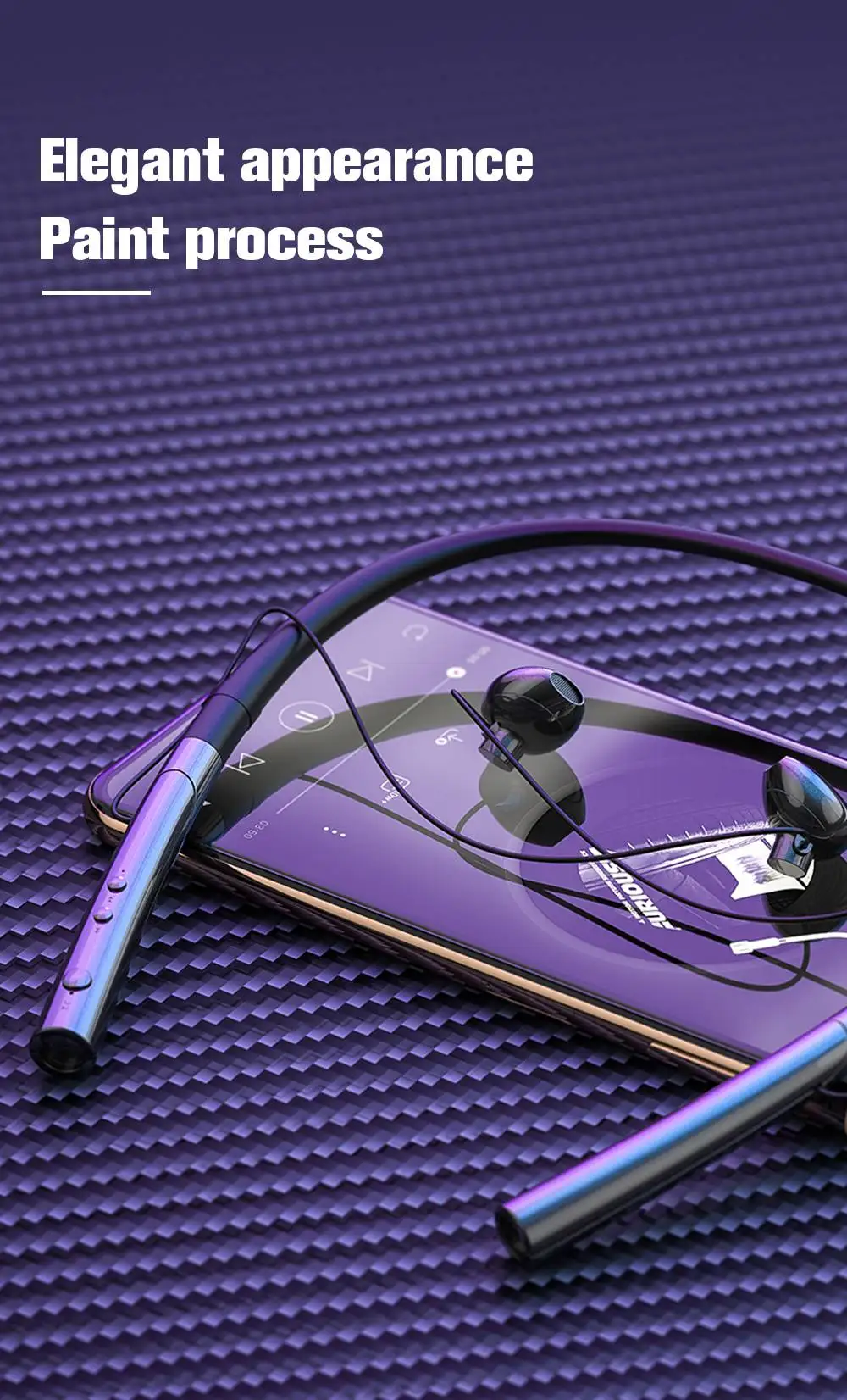 Спортивная bluetooth-гарнитура, наушники для телефона, наушники V5.0, стерео шейные, беспроводные наушники для телефонов samsung, для iPhone, Xiaomi, наушники