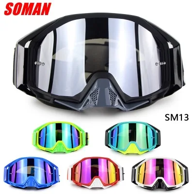 SOMAN SM13 профессиональные ветрозащитные мотоциклетные очки мотокросса лыжные