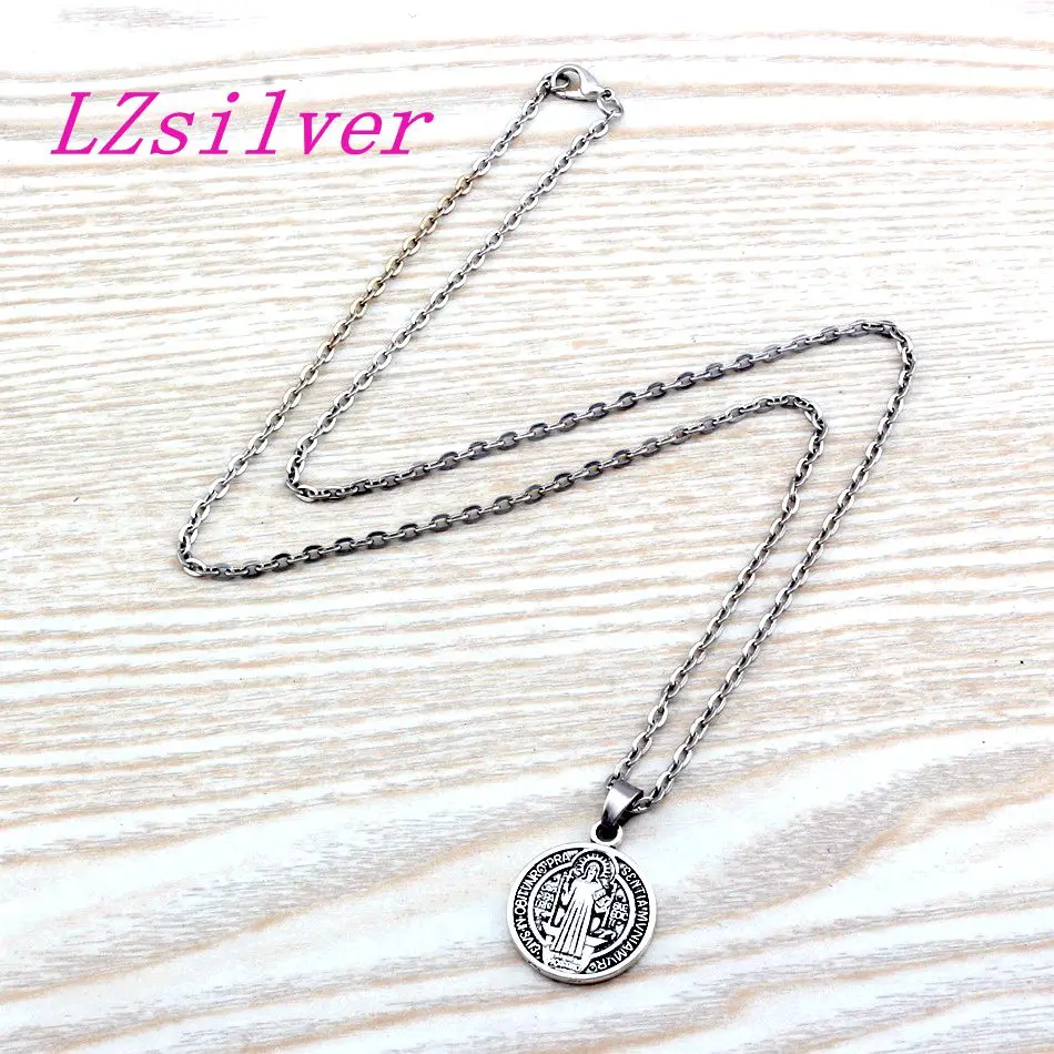 Цепочка с изображением Святого Бенедикта нурсии от зла 20 дюймов 21x30 5 мм 30 шт.|st