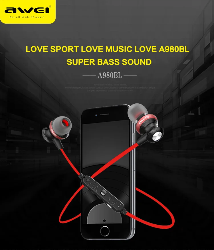 Awei A980BL Bluetooth наушники беспроводные объемный звук интеллектуальное
