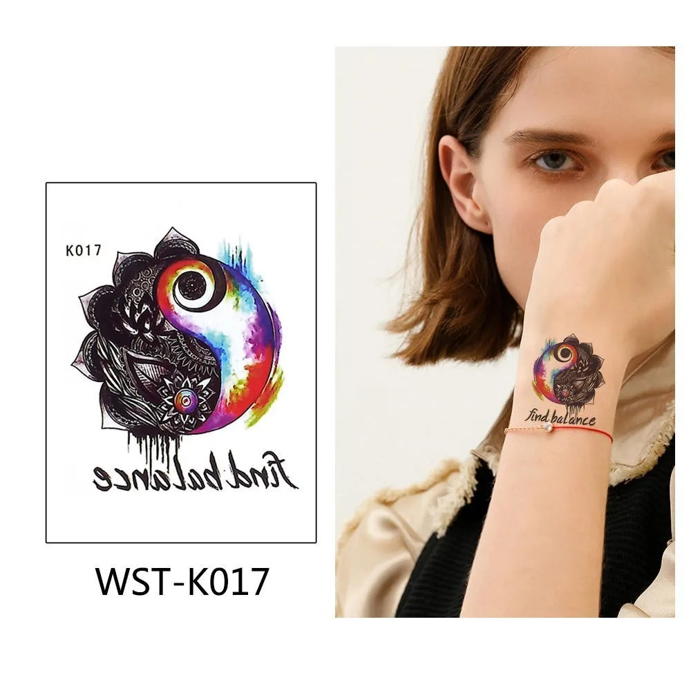 WST-K017 Glaryyears 1 лист временная татуировка наклейка красочные поддельные татуировки растения флеш-тату водонепроницаемый маленькое боди-арт для мужчин и женщин 16 видов конструкций - Цвет: WST-K017