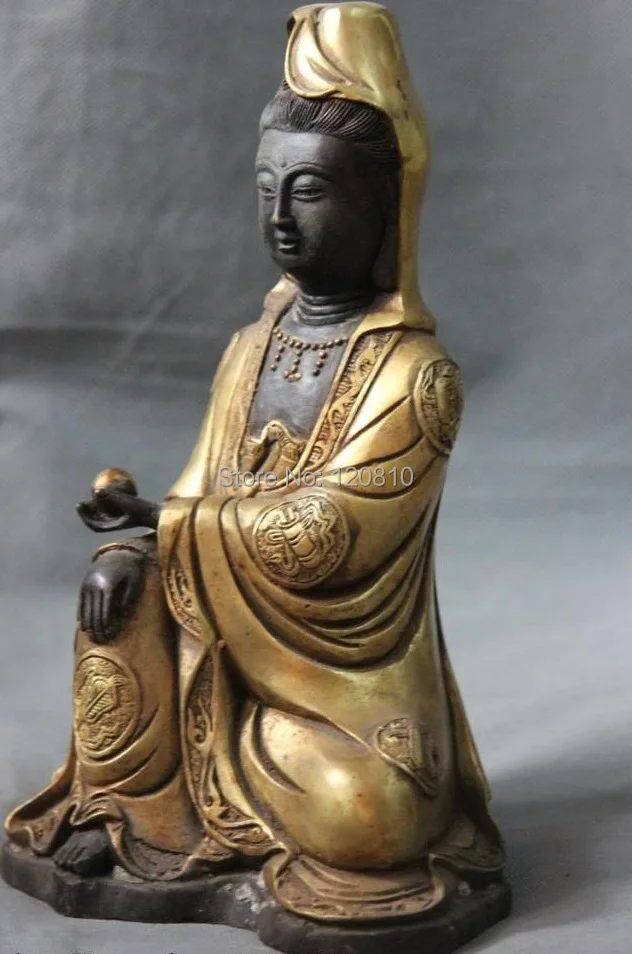 10 Тибет Буддизм Бронза Медь Восемь сокровища Кван инь Гуаньинь ST|st|st |