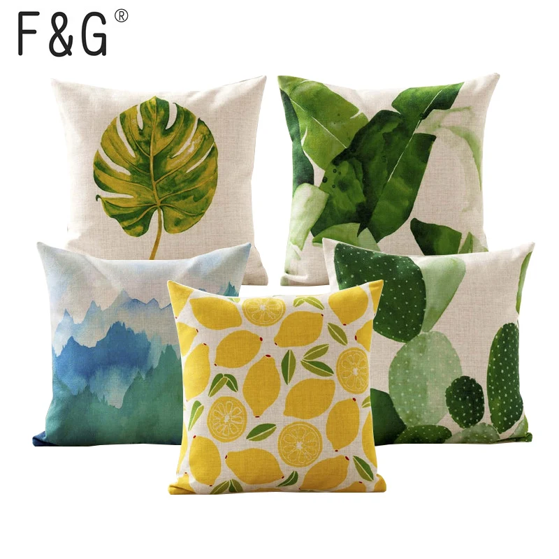 Подушка для сиденья в скандинавском стиле с изображением кактуса акварельные