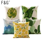 Подушка для сиденья в скандинавском стиле с изображением кактуса, акварельные растительные искусства, домашний декор, хлопчатобумажная льняная подушка