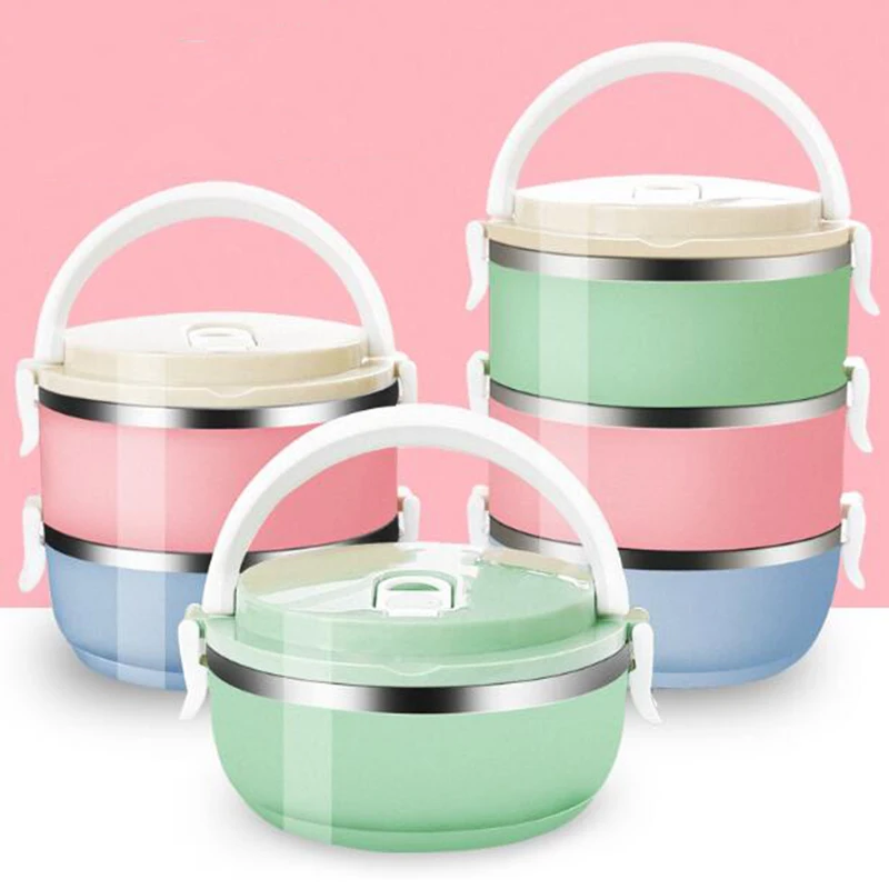 Stainless Steel dinnerware Sets Portable instant noodles bowl Food Thermo Lunch boxs Kids family Thermal box lunch supplies | Дом и сад