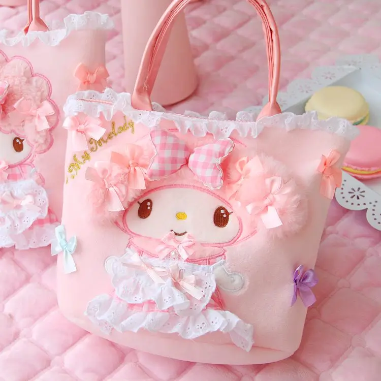 Симпатичная сумка melody розового цвета коробка для хранения овчина стильные