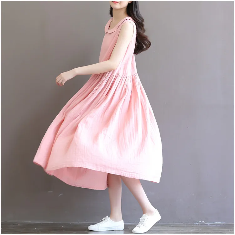 Летнее 12 видов цветов платье с воротником Питер Пэн в консервативном стиле 2020