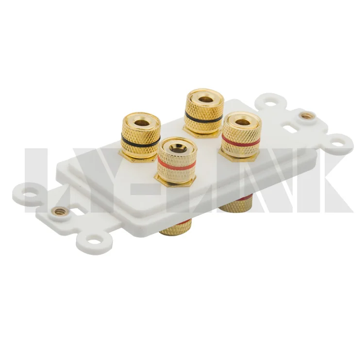 4 порта динамик банан звуковая коробка настенная пластина Поддержка бесплатный