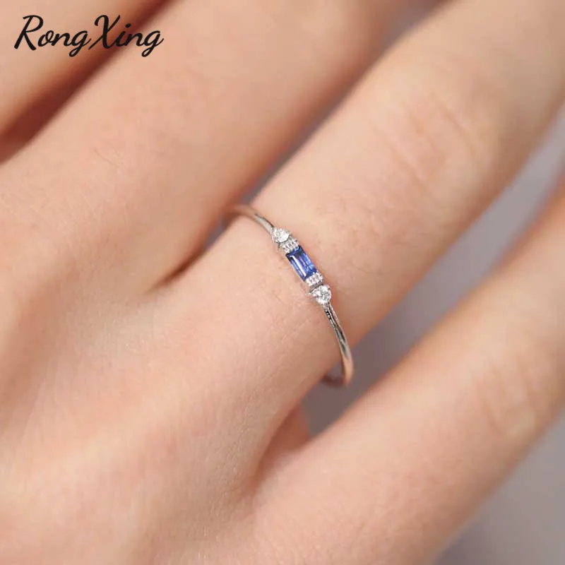 RongXing маленькие прямоугольные синие/зеленые/розовые красные Кристальные