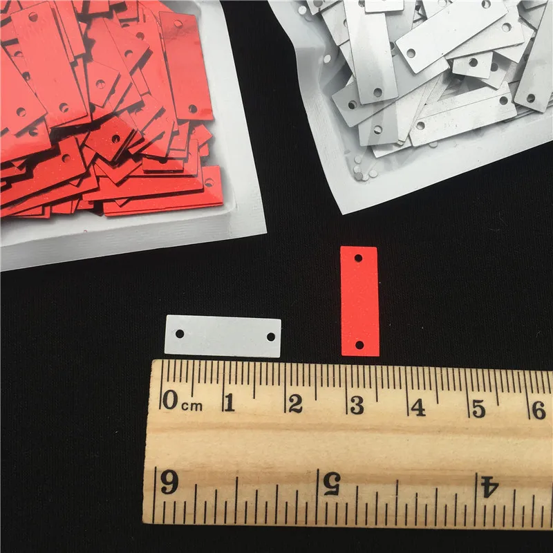 Квадратные прямоугольные пайетки с двумя отверстиями 6 х19 мм 200 шт.|flat sequins|sequins