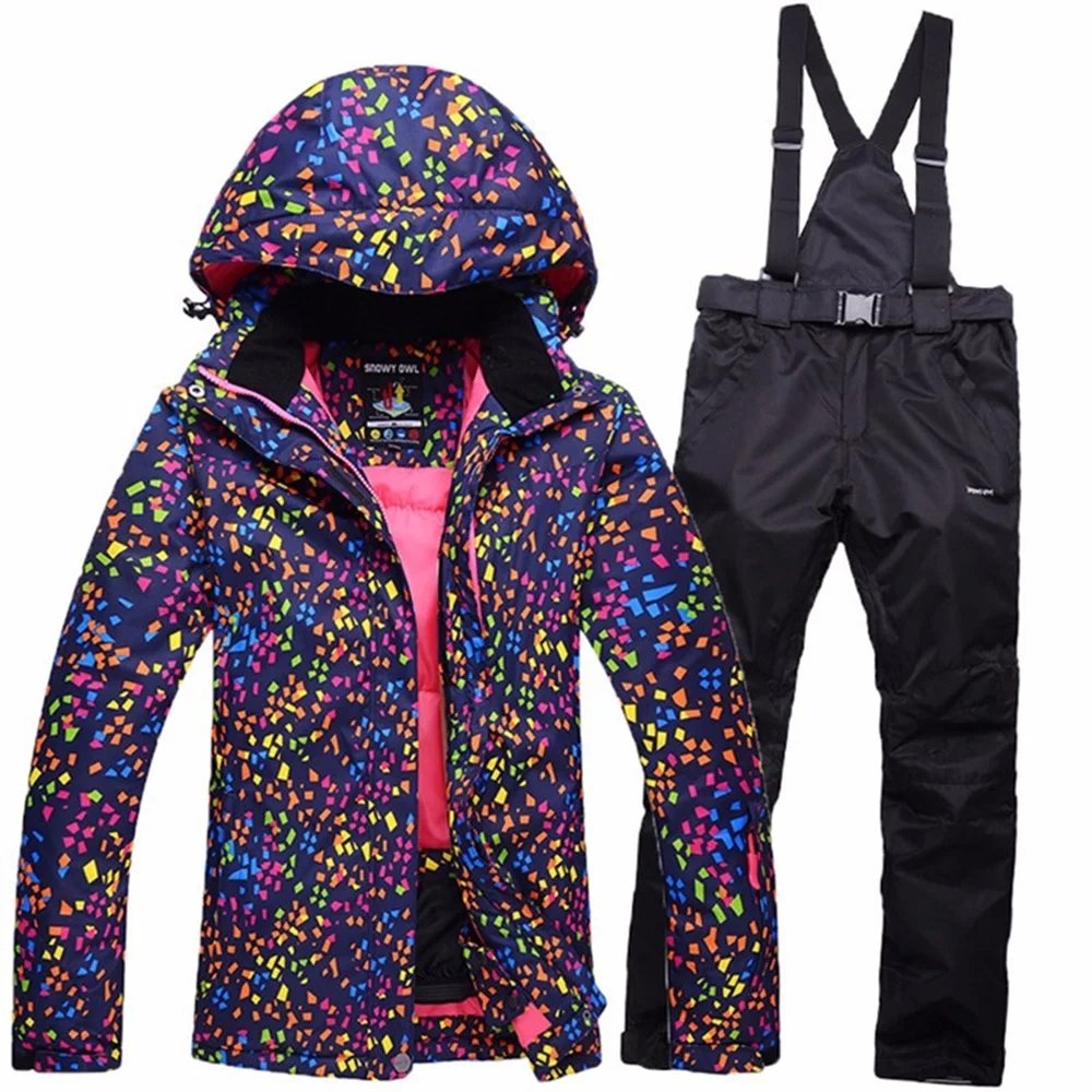 Акция! Женский сноуборд куртка зимняя женская лыжная брюки костюмы тепловой
