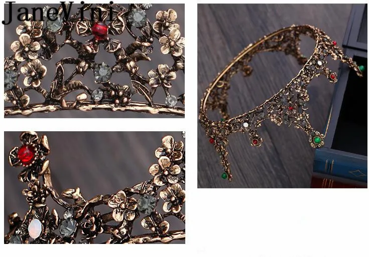 Винтажные Свадебные короны в стиле барокко jaevini круглая Хрустальная свадебная