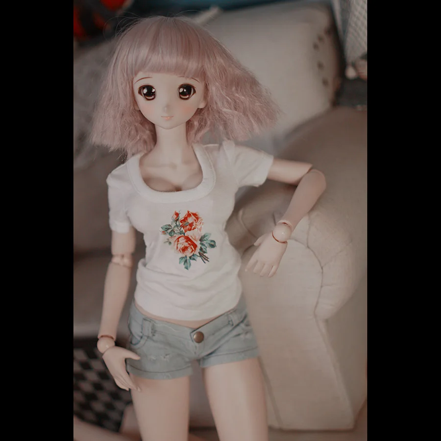 Cataleya новая BJD SD кукольная одежда белая футболка+ короткие джинсы
