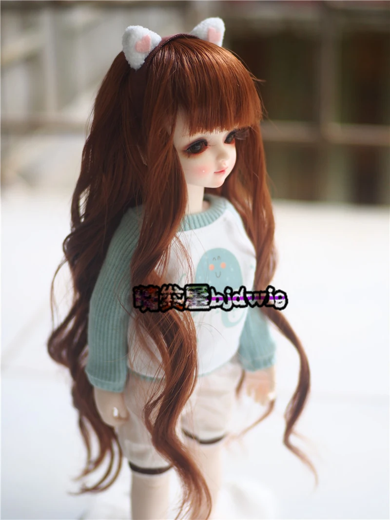 Парик куклы ZORONENKE 1/3 1/4 1/6 Bjd SD милый коричневый волнистый высокотемпературный