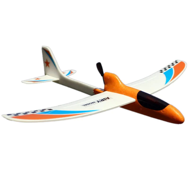 Orange Игрушка Дети обтекаемый подарок конденсатор ручной метания электрическая образовательная модель Забавный Diy планер пена Rc самолет - Цвет: Orange