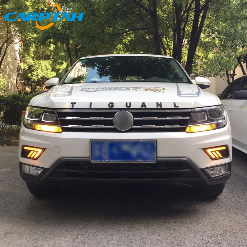 Светодиодный дневной светильник для Volkswagen Tiguan 2017 2018 2019 Водонепроницаемый 12V