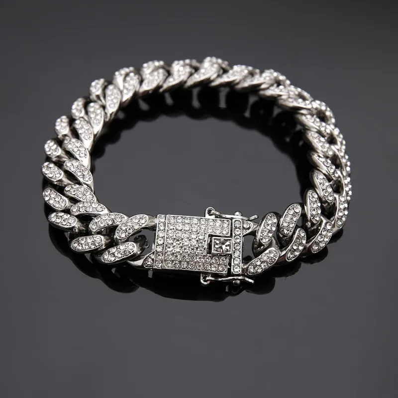 12 5 мм ААА Стразы Iced Out Для мужчин хип-хоп Bling губан ожерелье вымощено цепи Цепочки