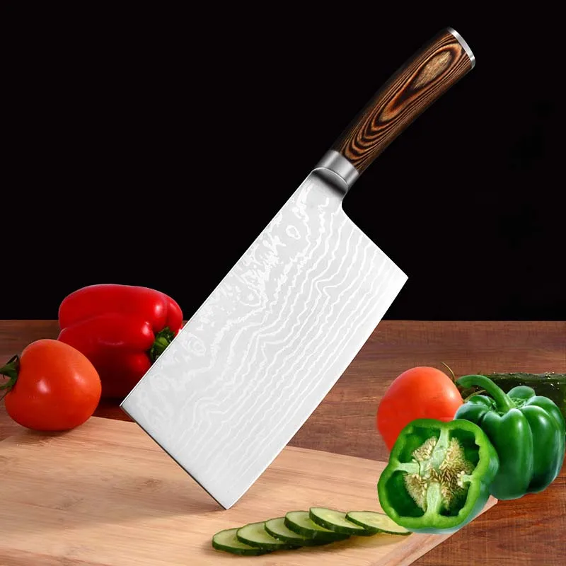 Brown Handle Timhome, Германия, 4116, кухонный нож из нержавеющей стали, нож мясника, рубящий нож с деревянной ручкой Pakka - Цвет: Brown Handle