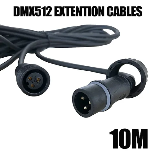 4xLOT протокол управления наружным освещением DMX Удлинительный кабель IP65 сценический мигающий свет водонепроницаемый удлинитель питания Кабели и ЕС США Великобритания вилка основной кабель питания - Цвет: 10m DMX Extension