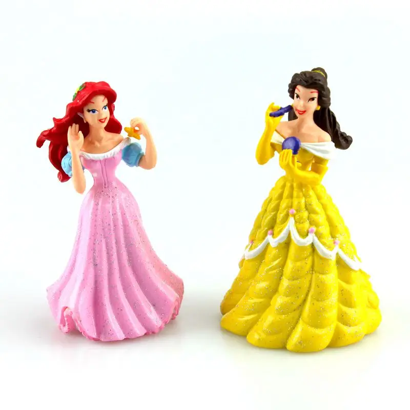 Мультяшные игрушки Disney 6 шт./компл. 8 см Принцесса Белоснежка Ариэль Золушка Белль