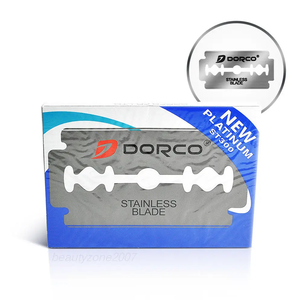 Dorco ST300 50 шт. бритвенные лезвия из нержавеющей стали безопасные бритвенные лезвия для бритья Мужская бритва Lames De Rasoir парикмахерское лезвие