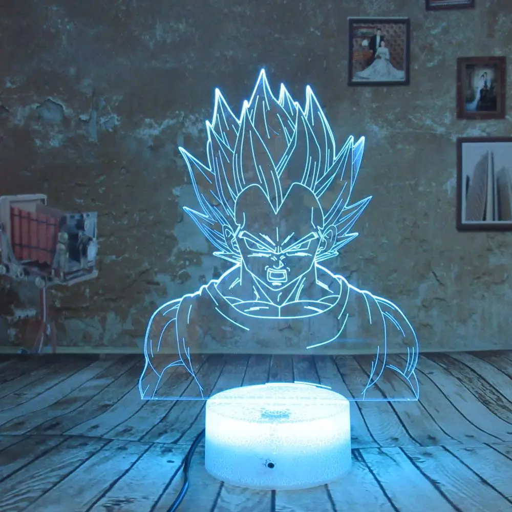 3D лампа Goku ночник Жемчуг дракона Светодиодная Супер Saiyan 7 цветов светодиодная