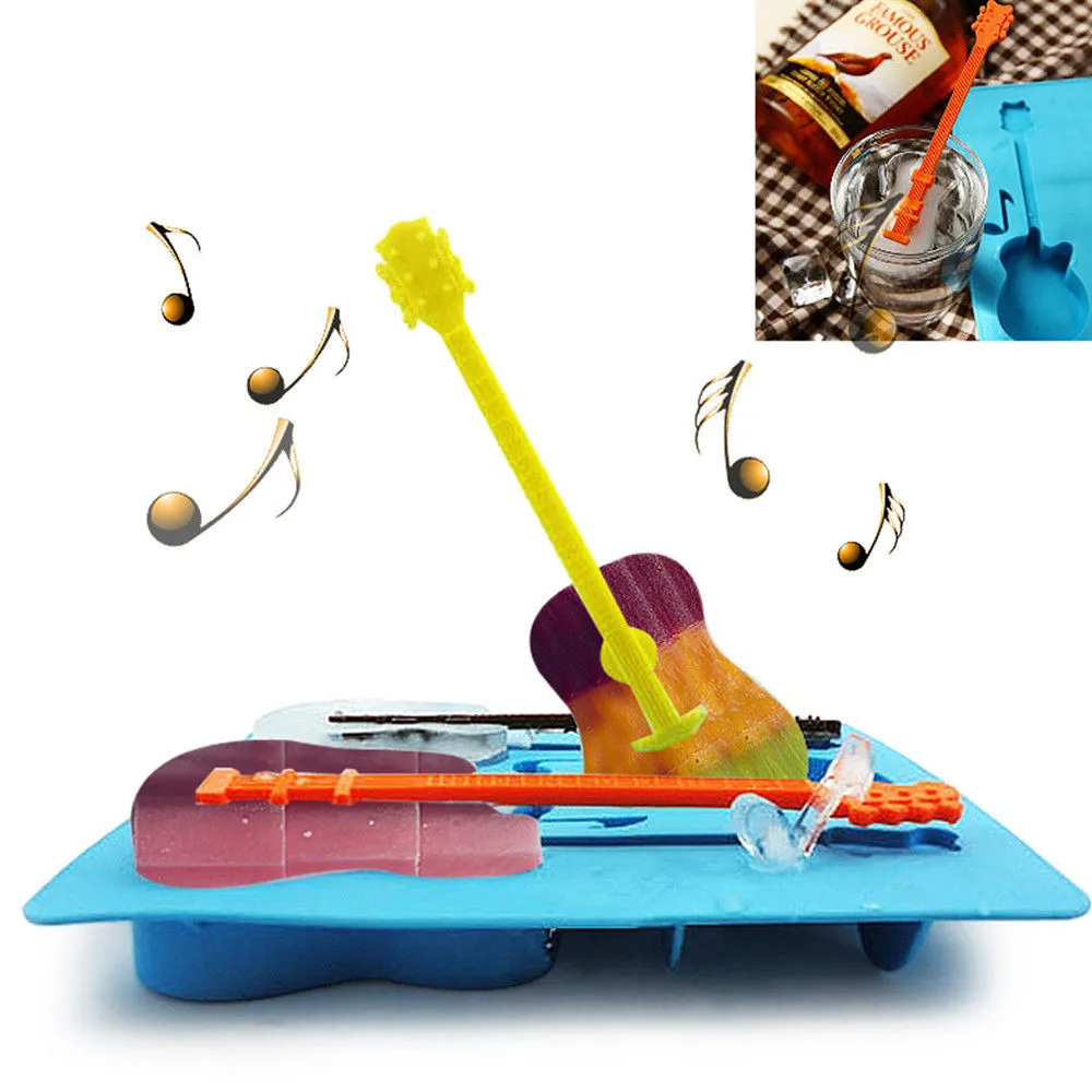 Ice Maker Silicon Cube Guitar Silicone Chocolate Concert Music Celebration Fun Tray Mold K718 |