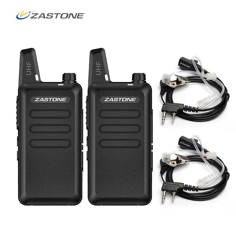 2 radio with earpcs 2 шт Zastone портативная рация X6 UHF 400-470MHz черный цвет портативный трансивер Cb радио Мини Радио рация - Цвет: 2 radio with earpcs
