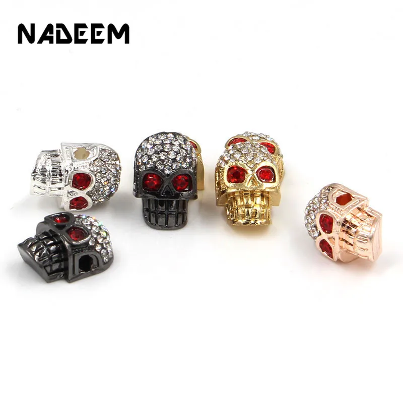 

CZ Crystal Copper Charm Leopard Skull Crown Spacer Beads DIY Jewelry Making Accessory Findings for Bracelet Necklace Wholesale