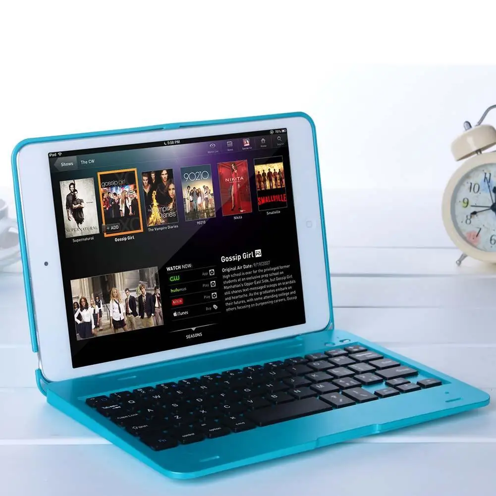 blue 2 в 1 Bluetooth клавиатура чехол беспроводной для планшета водонепроницаемый пылезащитный складной чехол подставка держатель для Ipad Mini 1 2 3 7,9 дюймов - Цвет: blue