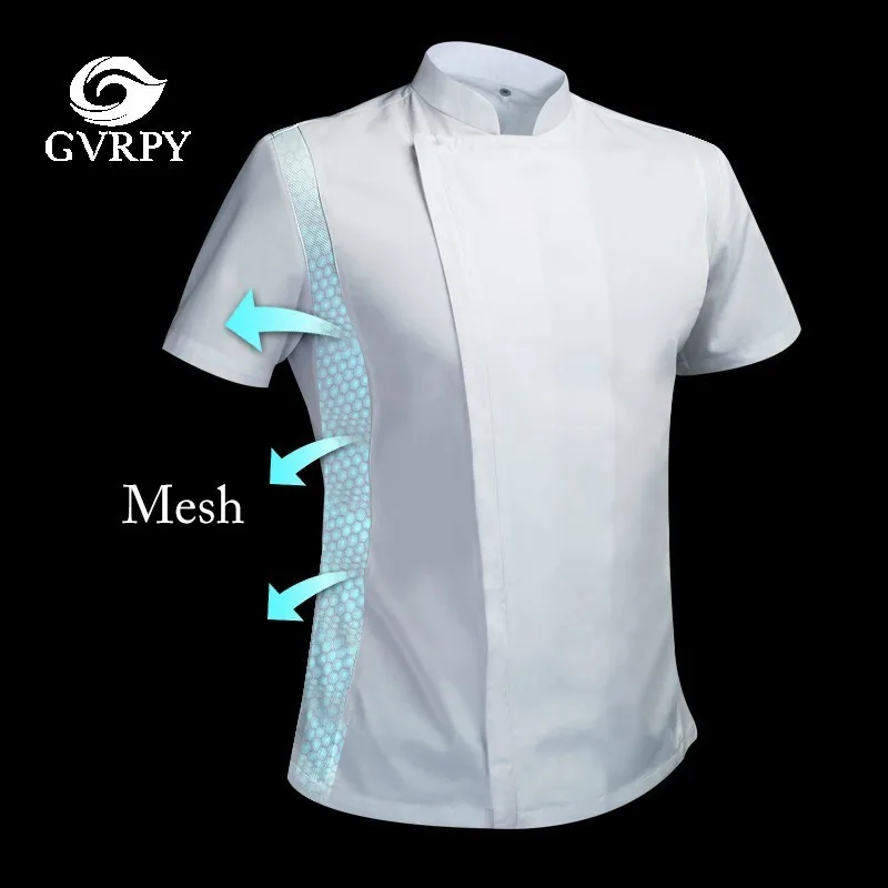 Форма шеф повара с коротким рукавом дышащая летняя куртка для готовки кухни