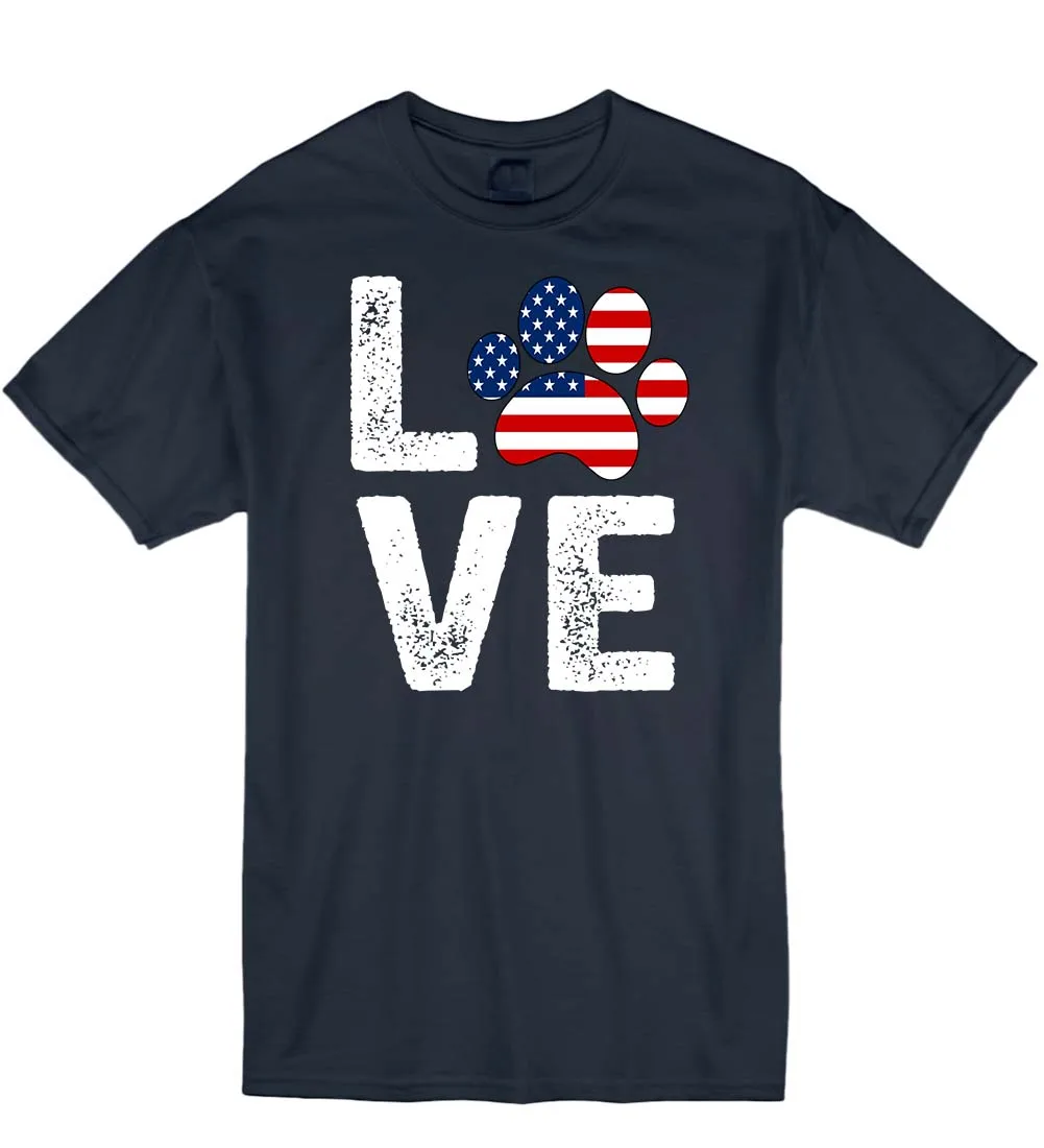 Футболка унисекс с надписью Love Dog Stars And Stripe USA America K9|stars and stripes|t shirtt shirt star |
