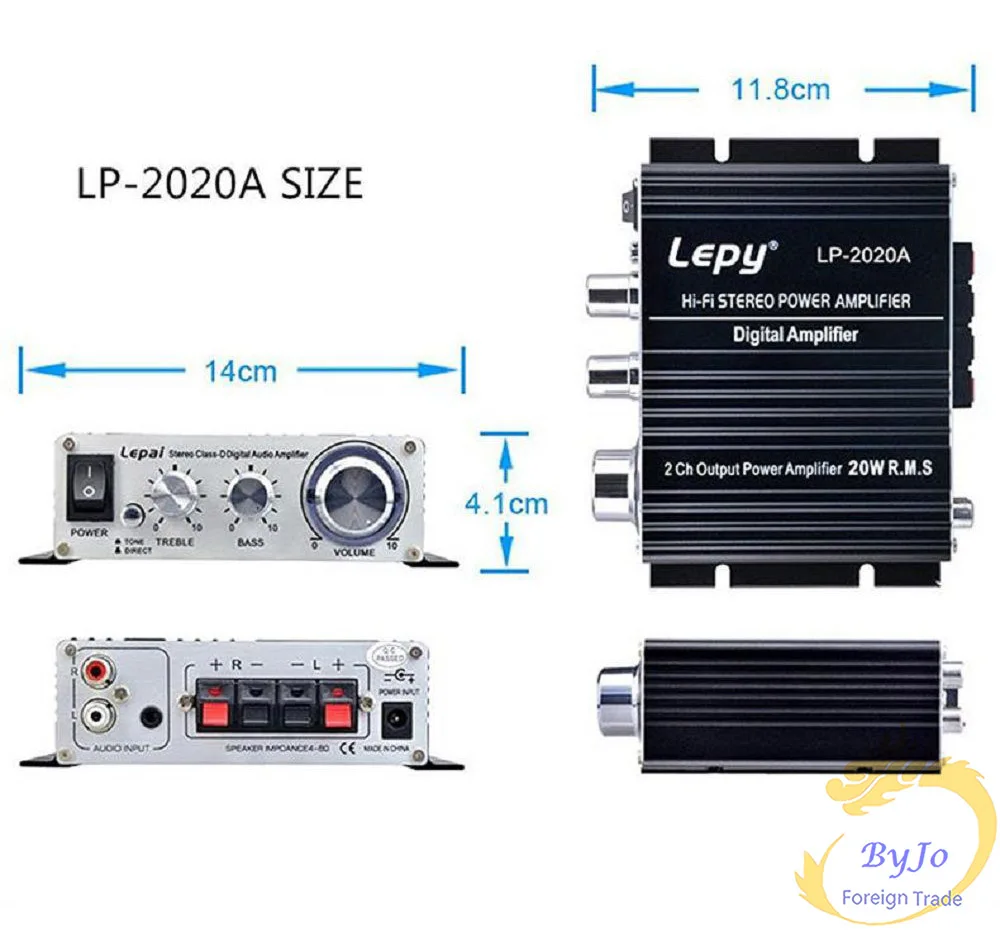Lepy LP 2020A HiFi цифровые мини Аудио Стерео усилители 20Wx2 домашний автомобильный
