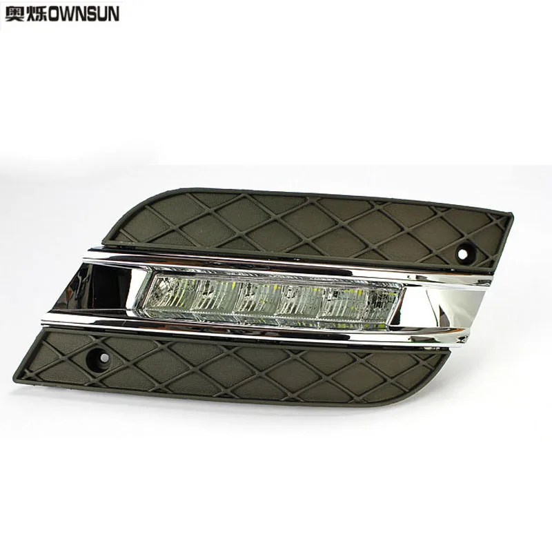 

Ownsun New Updated LED Daytime Running Lights DRL With Black Fog Light Cover For Benz ML350/300/500/280/320 2010-11