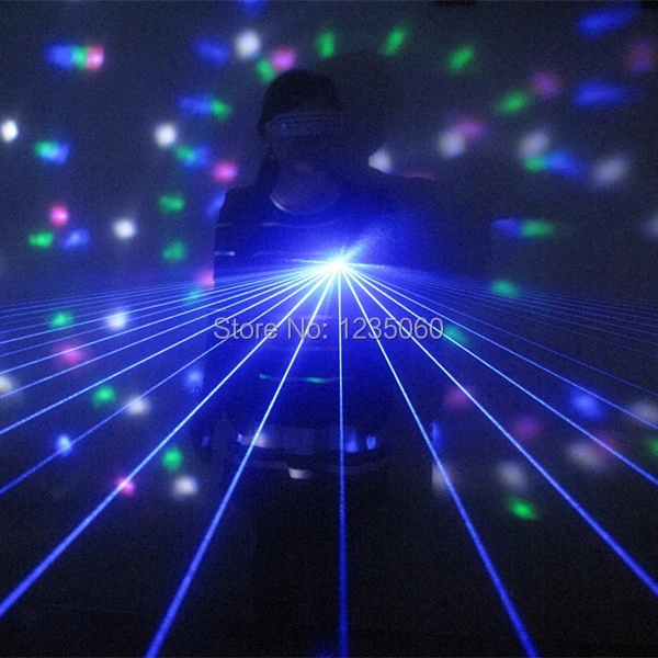 Новый дизайн светящиеся синие лазерные перчатки Viloet для сцены Laserman DJ шоу