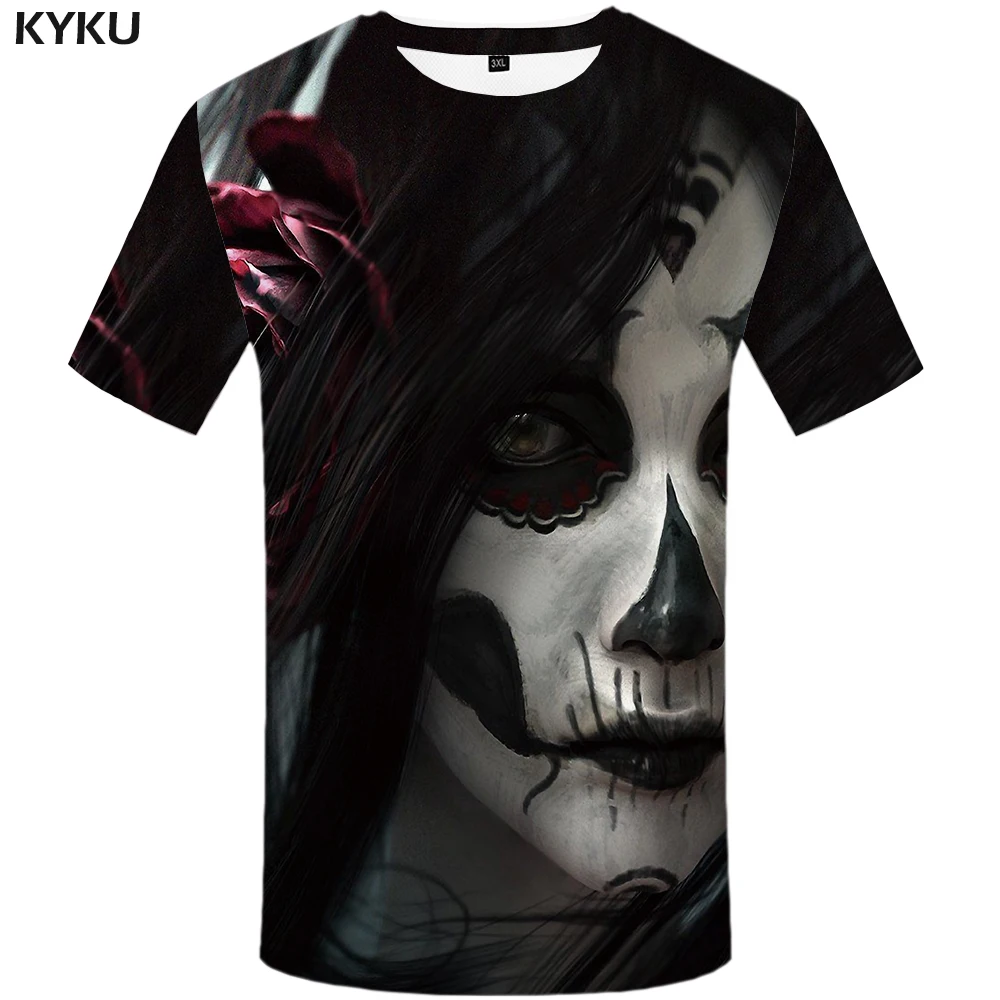 KYKU Клоун Футболка мужская футболка в стиле панк-рок принт Забавные футболки