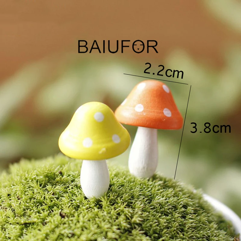 BAIUFOR миниатюры для террариумов растения Разноцветные деревянные грибы